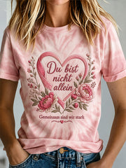 Women's Breast Cancer Awareness Print T-Shirt