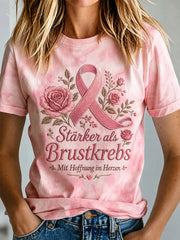 Women's Breast Cancer Awareness Print T-Shirt