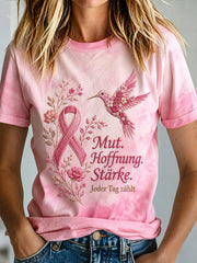 Women's Breast Cancer Awareness Print T-Shirt