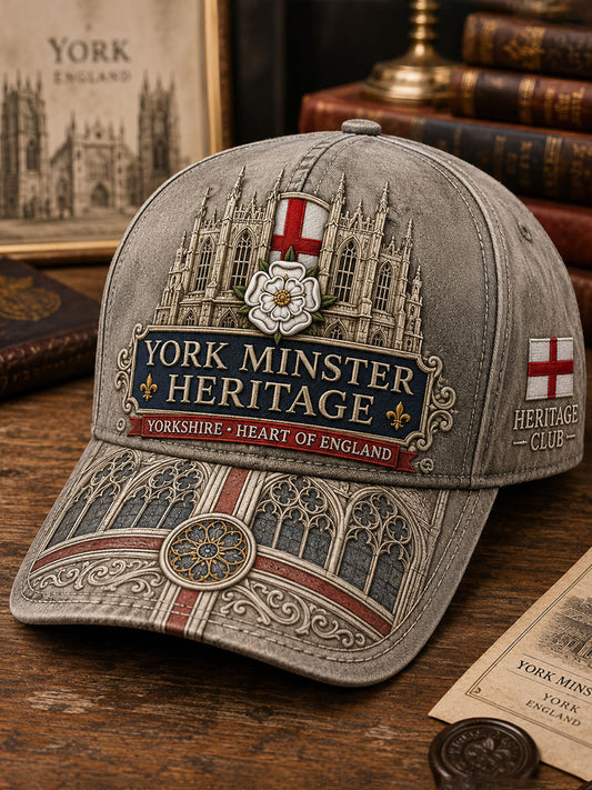 Unisex England Yorkshire Day White Roses Art Printed Hat