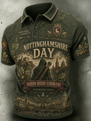 Men's Nottinghamshire Day Robin Hood Art Printed polo shirt