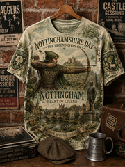 Men's Nottinghamshire Day Robin Hood Art Printed short sleeves t-shirt