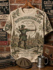 Men's Nottinghamshire Day Robin Hood Art Printed short sleeves t-shirt