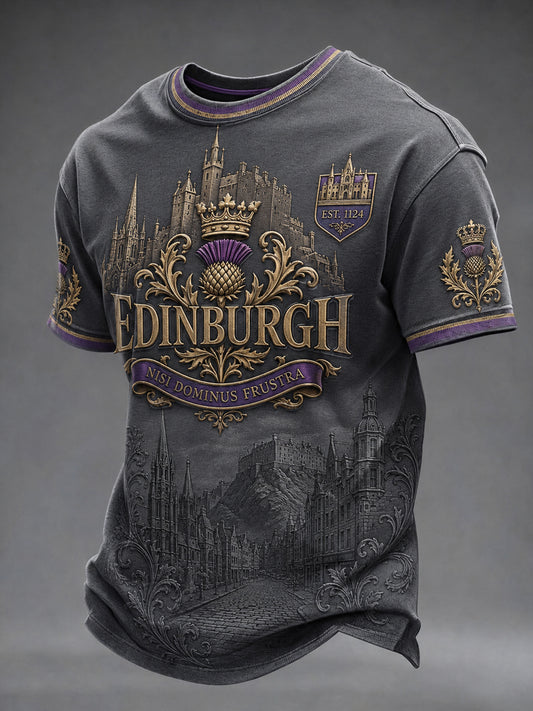 Men's Edinburgh Art Lover Printed Short Sleeve T-shirt