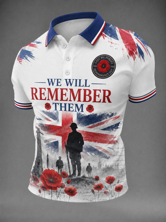 Men's We Will Remembrance Them Printed Shirt