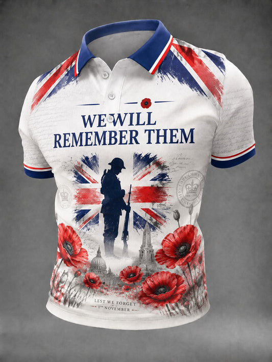 Men's We Will Remembrance Them Printed Shirt