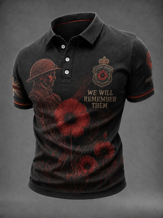Men's We Will Remembrance Them Printed Shirt