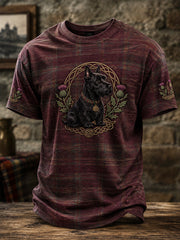 Men’s Scottish Terrier Thistle Plaid Graphic Tee