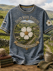 Men's  Yorkshire White Roses Art Printed T-shirt