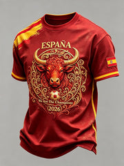 Men's 2026 España Football Fans Casual Short Sleeve T-Shirt