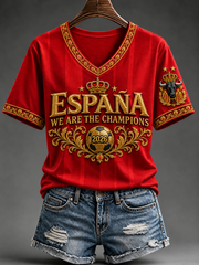Women's Spanish Football Short-sleeved T-shirt