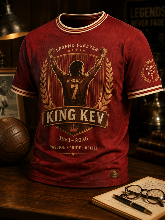 Men's Rip King Kev 7 England Football Lover Printed  short sleeves t-shirt