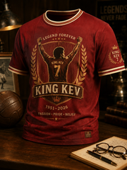 Men's Rip King Kev 7 England Football Lover Printed  short sleeves t-shirt