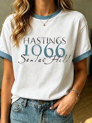 Women's Hastings Battle Medieval History Vintage Graphic T-shirt