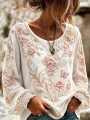 Women's Breast Cancer Cotton-Linen Shirt