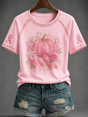 Women's Breast Cancer Pink Printed T-shirt