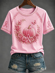 Women's Breast Cancer Pink Printed T-shirt