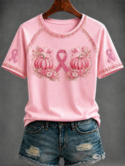 Women's Breast Cancer Pink Printed T-shirt
