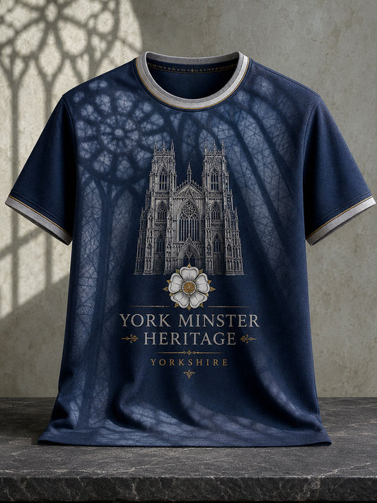 Unisex Yorkshire Pride White Roses Art Printed T-shirt