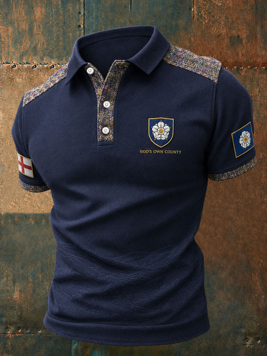 Men's Yorkshire Pride White Roses Art Printed  Casual Tops