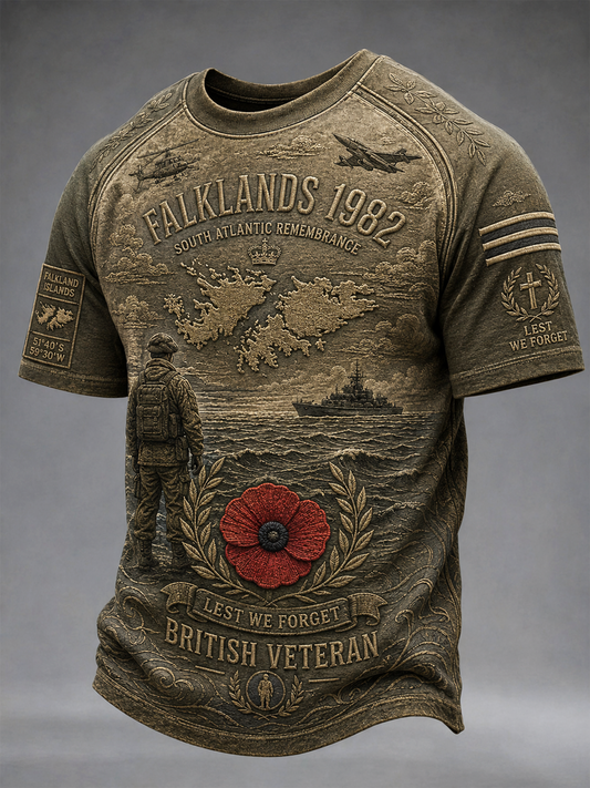 Men's Falklands War Veteran Printed short sleeve t-shirt