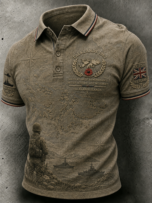 Men's Falklands War Veteran Printed polo shirt