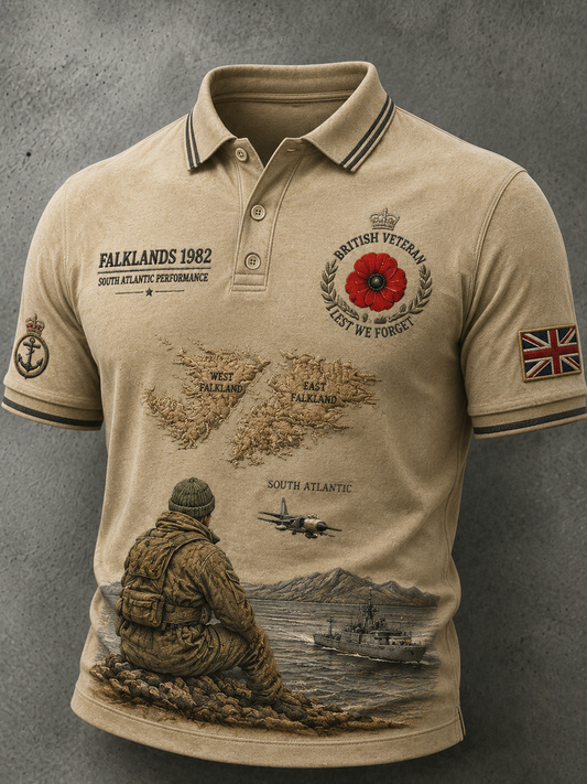 Men's Falklands War Veteran Printed polo shirt