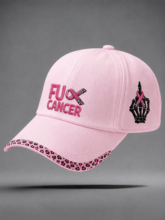 “Fuck Cancer”Pink Ribbon Breast Cancer Awareness Unisex  Hat