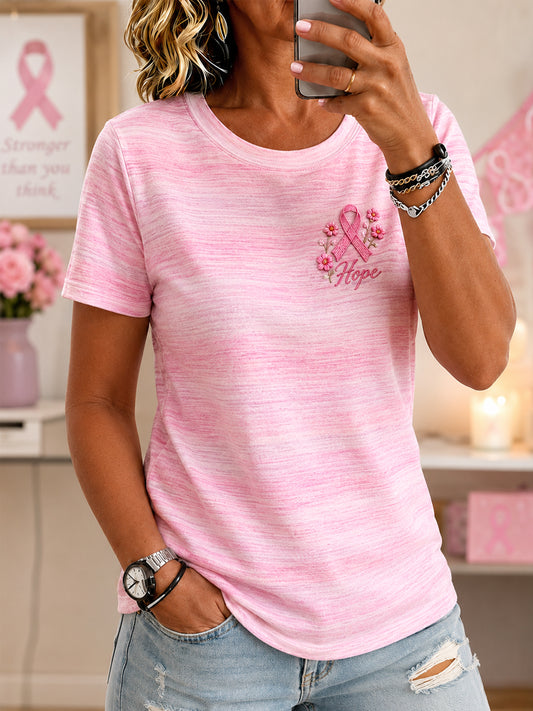 Women's We Wear Pink For Breast Cancer Awareness Tee