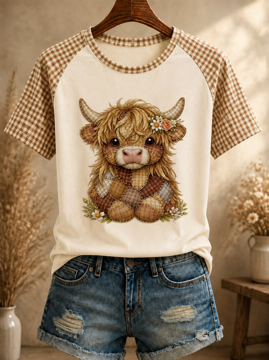 Women's Scottish Highland Cattle Printed T-shirt