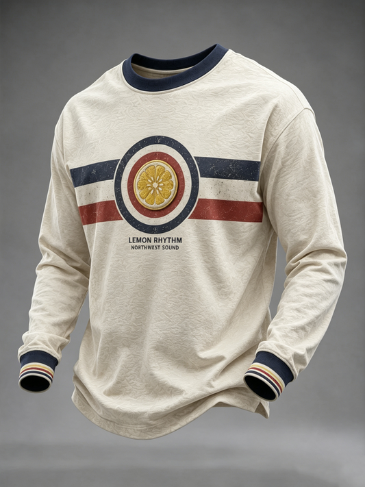 Men's Modern Culture Lover Printed Crew Neck Sweatshirt