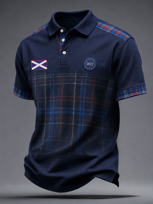 Men's Glasgow Football Lover Art Printed Casual Tops