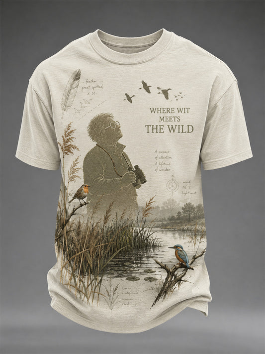 Men's Bill Oddie Commemorative Print Casual Tee