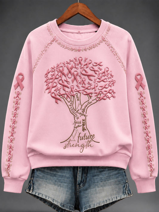 Women's Breast Cancer Print Sweatshirt