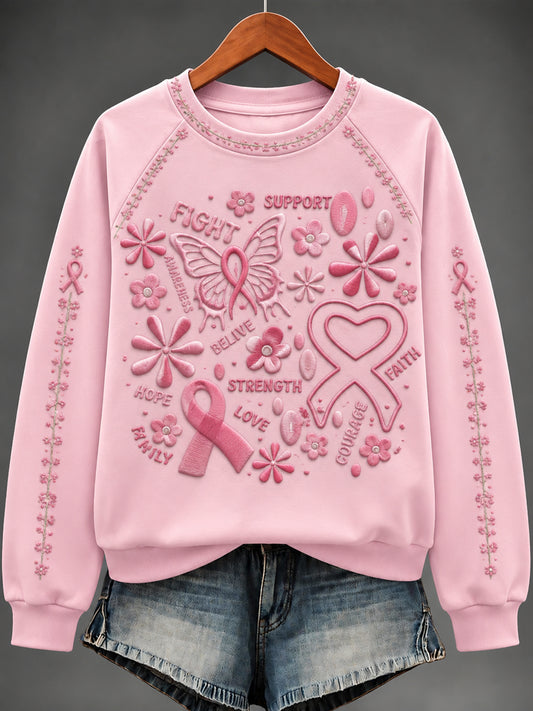 Women's Breast Cancer Print Sweatshirt