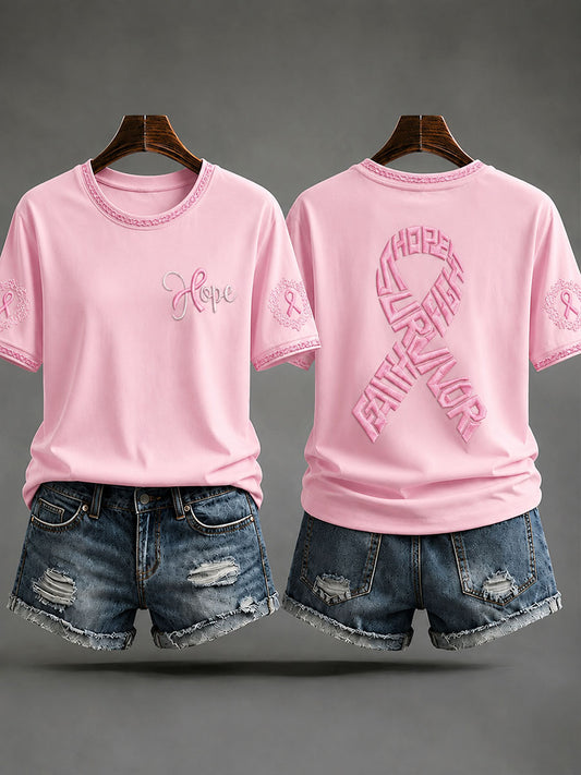 Women's "Hope" Breast Cancer Prevention and Awareness Casual T-shirt
