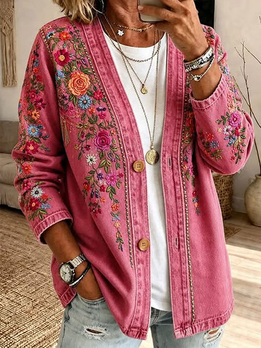 Women's Breast Cancer Awareness Printed Casual Cardigan
