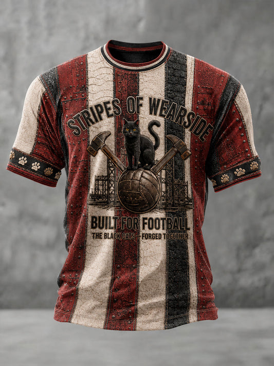 Men's Sunderland Football Lover Black Cats Art Printed T-shirt
