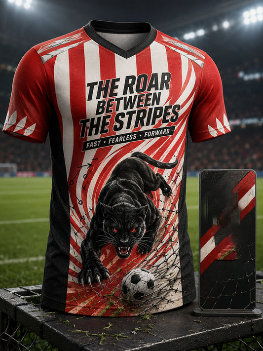 Men's Sunderland Football Lover Black Cats Art Printed T-shirt