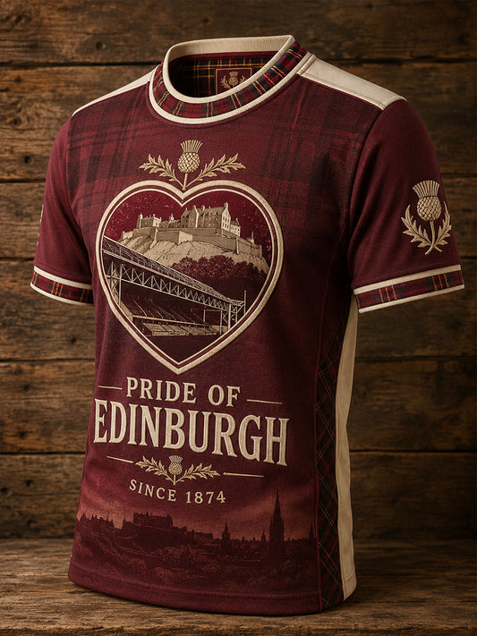 Men's Edinburgh Football Lover Art Printed T-shirt
