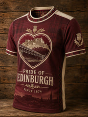 Men's Edinburgh Football Lover Art Printed T-shirt