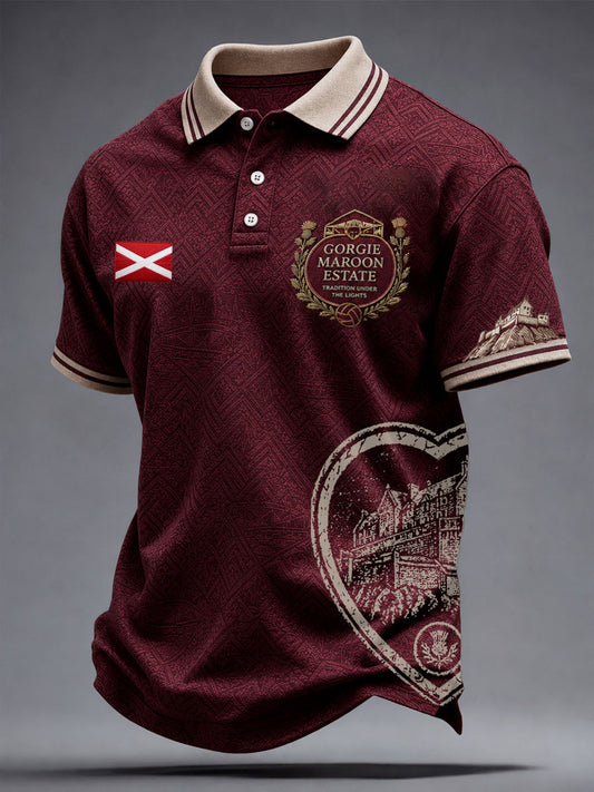 Men's Edinburgh Football Lover Art Printed Casual Tops