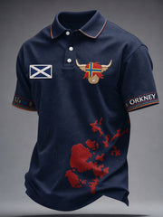 Men's Scotland Orkney Island Art Printed Casual Tops