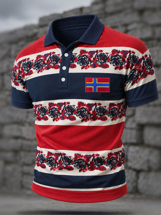 Men's Scotland Orkney Island Art Printed Casual Tops