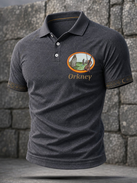 Men's Scotland Orkney Island Art Printed Casual Tops