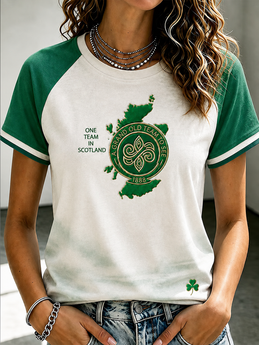 Women's Celtic Football Printed round neck short sleeve T-shirt