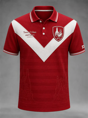 Men's Casual Rugby-Print polo shirt