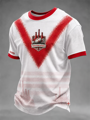 Men's Casual Rugby-Print short sleeves t-shirt