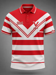Men's Casual Rugby-Print polo shirt