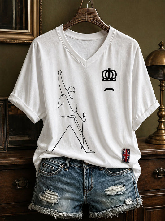 Women's UK Music Lover Art Printed T-shirt